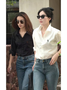 Elegant Loose Long Sleeve Embroidered Shirt Autumn Collection Womens Fashion Design Simple Match Cotton Korean Style Top