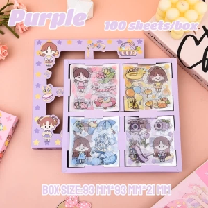100 Sheets Cute Sticker Gift Box Set DIY Cartoon Stickers Deco Sticker for Kids Waterproof