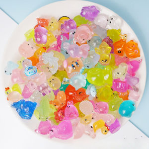50 PCS Luminous Mini Resin Animals 50 Styles Miniatures Glow in The Dark Tiny Little Figures to Hide Small Duck Figures