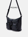 Pedro Men's Casual Zipper Crossbody Bag Single Shoulder Bag Leisure PU Leather Soft Handbag for Youth 14 Inch Laptop Capacity. 