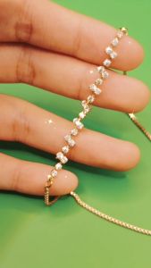 Gelang Wanita Gelang Tangan Fiona Serut 01 Alloy Lapis Mas 18K Permata Zirconia Premium Quality & Tahan Lama BP005G