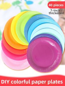 Colorful Disposable Paper Plates Art Materials