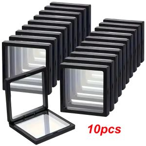 10pcsTransparent floating display box plastic film jewelry packaging box jewelry necklace ring and collectible storage box
