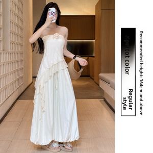 Miiow | White Ice Silk High Waist Wide Leg Lantern Pants Womens Summer New Style Slimming Drapey Cat Person Flower Bud Trousers