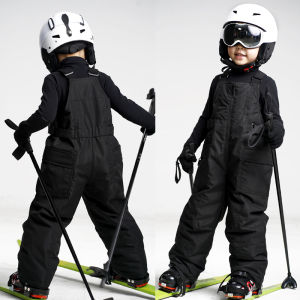 Original Black and White Contrast Color Kids Outdoor Strong Waterproof Breathable Ski Suit Cotton Padded Thickened Three-in-One Shell Jacket Suit