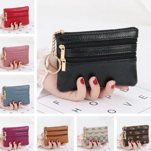 Womens Genuine Coin Purse Key Ring Women Ladies Coin Wallet Car Mini Pouch Dual Zipper