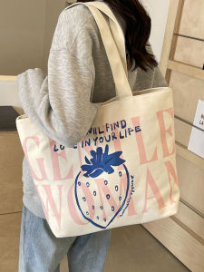 กระเป๋าผ้าใบลำลองสำหรับผู้หญิง ความจุขนาดใหญ่ 2025 กระเป๋าสะพายไหล่ข้างเดียวแบบเรียบง่าย กระเป๋าถือ กระเป๋าถือแบบอเนกประสงค์ กระเป๋า Tote