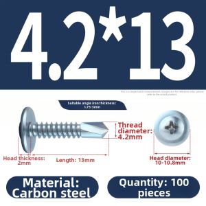 BAIRUITE | Flat Head Large Round Head with Washer High Strength Cross Self-Tapping Screw