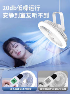 Dormitory Little Fan Ceiling Fan Lights Student Upper and Lower Bunk Dedicated Small Mute Bed Mosquito Net Fan Wall Outdoor Camping USB Charging Portable Desktop Office Desk Fan Can Be Timed