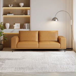 Cozylant Calm Full Leather Sofa / 2 Seater / 3 Seater Sofa for Living Room / Brown White Grey / Leather Sofa Singapore/ Nordic Minimalist