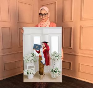 Cetak Foto 24R Bingkai Blok Ukuran 75x50cm Gambar Tidak Pecah