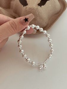 Pure Silver Cats Eye Butterfly Knot Beaded Bracelet Womens Heavy Work Luxury Stackable Hand Jewelry Original Design