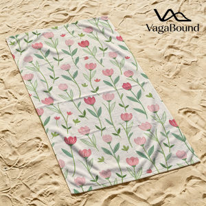 BILIBILI | Pink Tulip Doodle Quick Drying Beach Towels Ultra Lightweight Fast-drying Super Absorbent It is a must-have item for summer