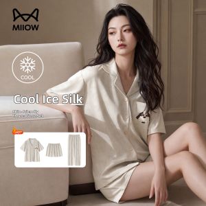 MiiOW | Ice Silk Breathable Summer Sleepwear Set 3 Pieces