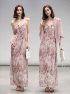 COCOBELLA | Vacation Style Jacquard Ruffled Strap Dress