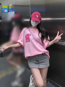 YILU | Loose Fitting T-shirt for Women 300 lbs Pink