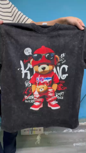 molisa เสื้อลายการ์ตูน แฟชั่นสตรีท ใส่ได้ทั้งชายและหญิง สกรีนเสื้อDTG ผ้าcotton100% Printed Tshirt 68075#