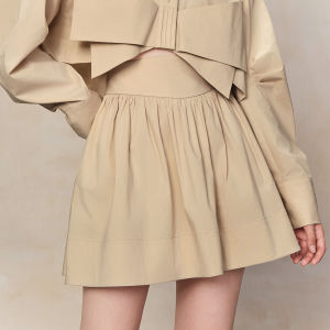 TAMMY TANGS | TAMMY TANGS Sugar Power High Waist A-Line Short Skirt Womens Puffy City Commute Style Cotton Nylon Spandex Zipper Closure Skirt