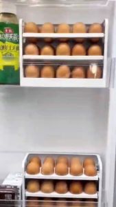 30 Grid Auto Rolling Egg Storage Box Space Saving Refrigerator Egg Holder Container