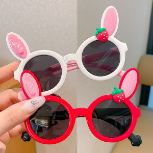 Cartoon Rabbit Ear Childrens Sunglasses Summer UV Protection Kids Eye Protection Sunscreen Glasses New 2025 Model Girls