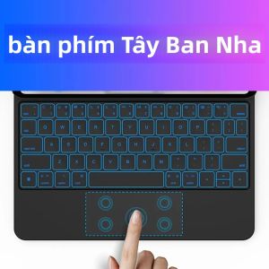 Ốp Bàn Phím Magic Cho iPad Air 6/5/4 & iPad Pro 13/11/12.9 Inch Có Màn Hình LCD - Vỏ Silicon Bền Chắc Chống Sốc Kèm Bàn Phím