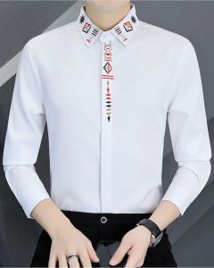 Áo sơ mi nam dài tay họa tiết thêu phong cách Âu trẻ trung - N64