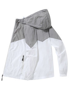 Quick Dry Ice Silk UV Protection Jacket Mens Casual Loose Fit Printed Nylon Fabric Summer Outerwear Fashionable Youth Style