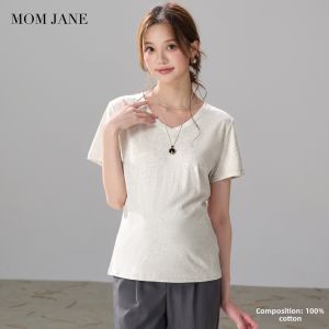 Mom Jane | Cotton Maternity Top Thin Short Sleeve