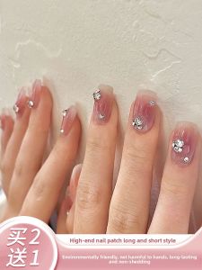 MONLEYTA | Handmade Nail Art Stickers Short And Medium Length Elegant Autumn Winter New Arrival Wearable False Nails Manicure Patch