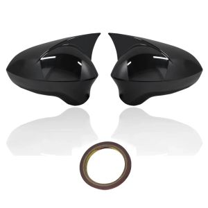 2pcs Side Mirror Cover Caps For Seat LEON 1P IBIZA 6J EXEO 3R Door Wing Replace rear view external part Pair black