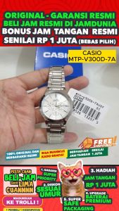 CASIO ORIGINAL - CASIO MTP-V300D-7AUDF - Silver - Stainless - NEW - Jam dunia JD19ST # Jam Tangan Pria Cowok Anti Air Digital Analog + CASIO MTP V300D 7A MTP-V300D V 300 D MTPV300 MTP-V300 MTPV300D MTP-300 MTP-V300D-7A V300 $ WR0 STS SD7