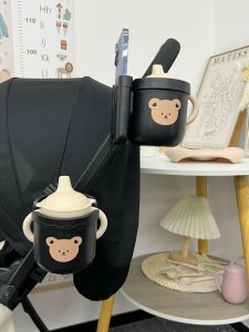 Baby Stroller Bear Cup Holder Adjustable Cup Saucer Kids Water Cup Holder Feeding Bottle Milk Tea Stroller Neutral Accessories Shelf
