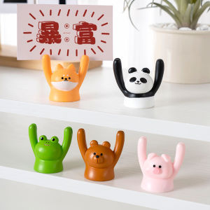 ของตกแต่งน่ารักสร้างสรรค์รูปสัตว์แบบ2-In-1โฟลเดอร์ภาพตั้งโต๊ะขนาดเล็กรูปการ์ตูนแฟ้มใส่บัตรอเนกประสงค์สำหรับธุรกิจ