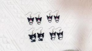 Takara Tomy | Kuromi Anime Hoạt Hình Men Bông Tai Cho Bé Gái Dễ Thương Cosplay Phụ Kiện Tinh Tế Ý Tưởng Quà Tặng Sinh Nhật Trang Sức Kim Loại