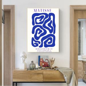 1pc Frameless Canvas Painting Abstract Klein Blue Simple Poster Wall Art Posters Vintage Canvas Prints Poster for Home Decoratio