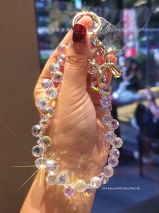 ZHENGEGE | Crystal Beads Dog Balloon Charm Stylish Phone Strap