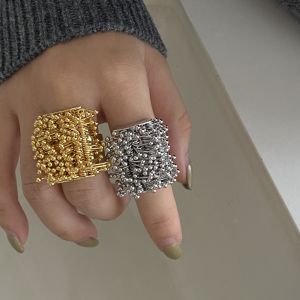 Exaggerated Fashionable Open Ring Heavy Work Firework Tassel Design Versatile Statement Ring Trendy Accessory for Women