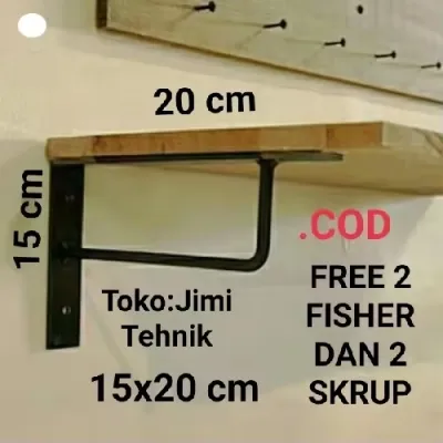 Rak Siku Besi Ambalan Rak Penyangga papan rak dinding gantung baju Harga untuk 1 pcs