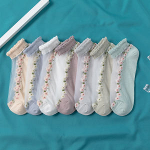 TAOKOU | Breathable Sweat-Absorbing Crystal Lace Thin Socks