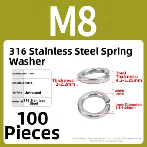 BAIRUITE | Heavy Duty 304/316 Stainless Steel Washer Spring Washers Thickened