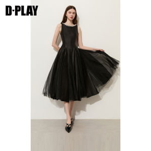 D-PLAY | White Round Neck Dress Gown