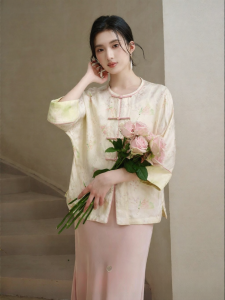 JK&JS | Áo Khoác Lụa Gấm Phong Cách Trung Quốc Mới Cho Nữ