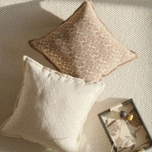 45x45cm/30x90cm Nordic Jacquard Yarn-dyed Cushion Cover 3D Floral Luxury Chenille Pillow Cover Flannel Pressing Edge Home Decor Pillowcase