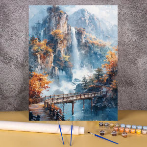 Bộ Tranh Sơn Dầu Tự Làm Dành Cho Người Lớn Phong Cảnh Núi Non Vẽ Theo Số Quà Tặng Độc Đáo Trang Trí Tường Phòng Khách