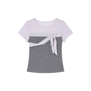 Sweet and 3D Bow Tie Fake Layered T-shirt