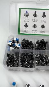 EELHOE | 180Pcs 10 Values Momentary Tactile Push Button Switch Kit 66 77mm 4.3‑13MM Mini Tact Switches Assortment