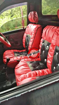 Sarung jok panter pickup dan kijang pickup model sofa kancing terbaru bonus sarung stir / lapis jok / cover jok / sarung jok / jok mobil / sarung jok murah / variasi jok / pelindung tempat duduk mobil