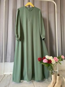 Open PO Gamis AM abaya khidmah wolpich premium saku resleting bagian kanan tangan balon sedang sangat cantik dan elegan cocok di gunakan untuk acara apa saja