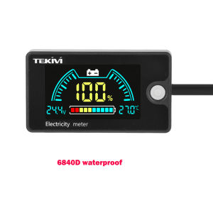 diymore | DC 8-100V LCD Digital Voltage Power Meter Ternary/Lithium iron/Acid Battery Capacity Indicator Voltmeter with Temperature Alarm