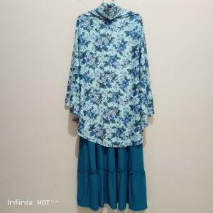 Gamis Syari Terbaru Set Hijab Instan Jersey Premium